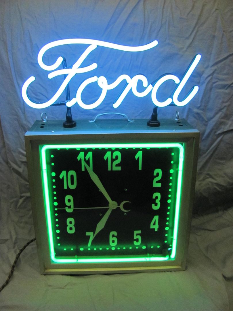 Ford Neon Clock, rare dealer promotional item, circa 1959 The H.A.M.B.